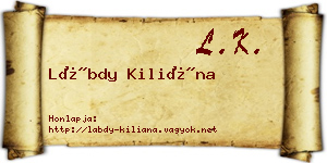 Lábdy Kiliána névjegykártya